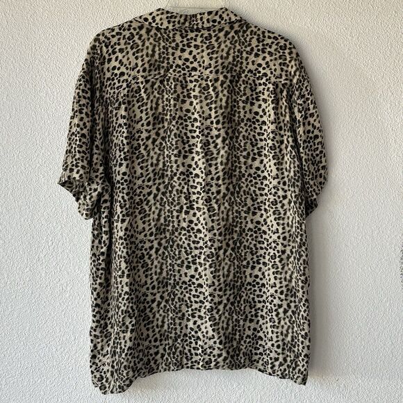 Pac Sun Leopard Print Shirt Short Sleeve Button Down Collar Size M - Picture 7 of 12